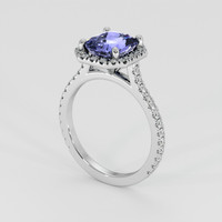 2.75 Ct. Blue Sapphire Ring, 14K White Gold 2