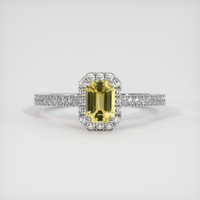 0.63 Ct. Yellow Sapphire Ring, 14K White Gold 1