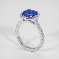 2.05 Ct. Blue Sapphire Ring, 14K White Gold 2
