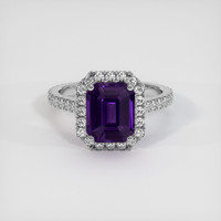 3.06 Ct. Color Change Sapphire Ring, 14K White Gold 1