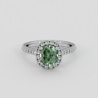 1.40 Ct. Green Sapphire Ring, 14K White Gold 1