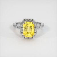 3.77 Ct. Yellow Sapphire Ring, 14K White Gold 1