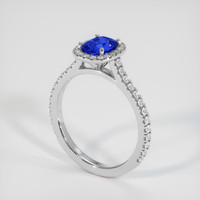 1.27 Ct. Blue Sapphire Ring, 18K White Gold 2