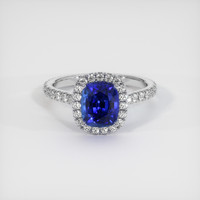 1.95 Ct. Blue Sapphire Ring, 18K White Gold 1