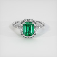 1.51 Ct. Emerald Ring, 18K White Gold 1
