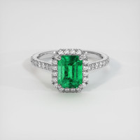 1.50 Ct. Emerald Ring, 18K White Gold 1