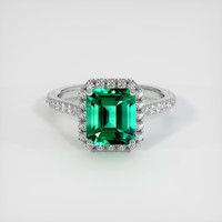 1.60 Ct. Emerald Ring, 18K White Gold 1
