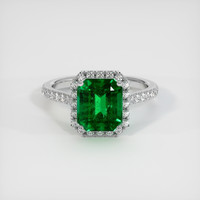1.69 Ct. Emerald Ring, 18K White Gold 1
