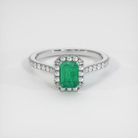 1.24 Ct. Emerald Ring, 18K White Gold 1