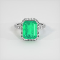 3.21 Ct. Emerald Ring, 18K White Gold 1