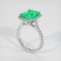 3.21 Ct. Emerald Ring, 18K White Gold 2