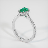 0.46 Ct. Emerald Ring, 18K White Gold 2