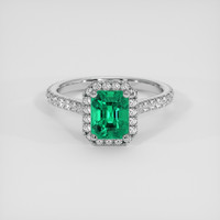 1.62 Ct. Emerald Ring, 18K White Gold 1
