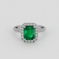 1.74 Ct. Emerald Ring, 18K White Gold 1