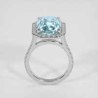 7.57 Ct. Blue Aquamarine Ring, 18K White Gold 3