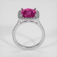 4.50 Ct. Purplish Pink Rhodolite Garnet Ring, 18K White Gold 3