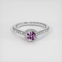 0.67 Ct. Sapphire Ring, 18K White Gold 1