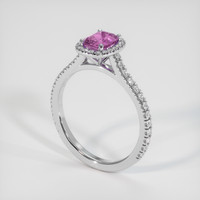 1.26 Ct. Pink Sapphire Ring, 18K White Gold 2