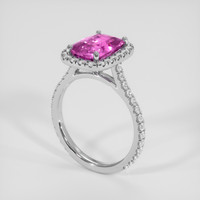 3.05 Ct. Pink Sapphire Ring, 18K White Gold 2
