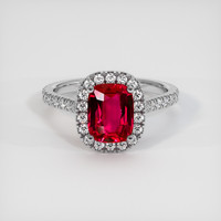 2.05 Ct. Ruby Ring, 18K White Gold 1