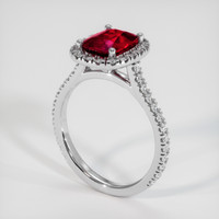 2.05 Ct. Ruby Ring, 18K White Gold 2