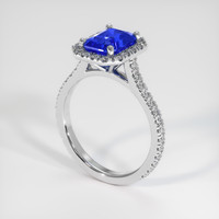 2.06 Ct. Blue Sapphire Ring, 18K White Gold 2