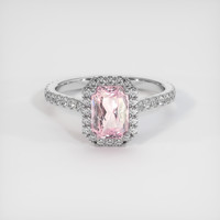 2.15 Ct. Pink Sapphire Ring, 18K White Gold 1