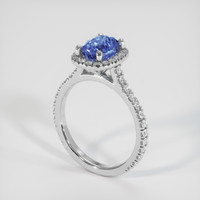 2.05 Ct. Blue Sapphire Ring, 18K White Gold 2