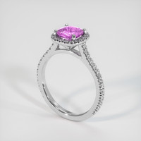0.87 Ct. Sapphire Ring, 18K White Gold 2