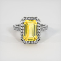 4.55 Ct. Yellow Sapphire Ring, 18K White Gold 1