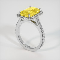 4.55 Ct. Yellow Sapphire Ring, 18K White Gold 2