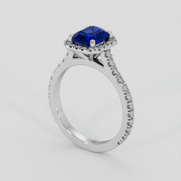 1.65 Ct. Blue Sapphire Ring, 18K White Gold 2