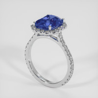 3.52 Ct. Blue Sapphire Ring, 18K White Gold 2