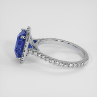 3.52 Ct. Blue Sapphire Ring, 18K White Gold 4