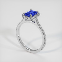 1.21 Ct. Blue Sapphire Ring, 18K White Gold 2