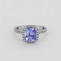 2.07 Ct. Violet Sapphire Ring, 18K White Gold 1