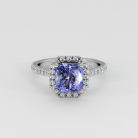 2.75 Ct. Blue Sapphire Ring, 18K White Gold 1