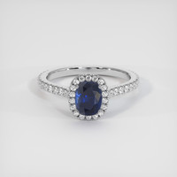 1.53 Ct. Blue Sapphire Ring, 18K White Gold 1