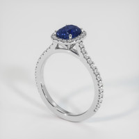 1.53 Ct. Blue Sapphire Ring, 18K White Gold 2