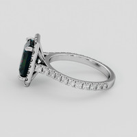 2.58 Ct. Bluish Green Sapphire Ring, 18K White Gold 4