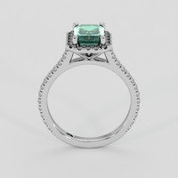1.56 Ct. Bluish Green Sapphire Ring, 18K White Gold 3