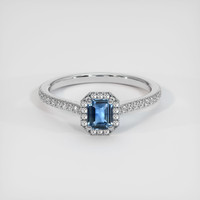 0.65 Ct. Sapphire Ring, 18K White Gold 1