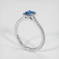 0.65 Ct. Sapphire Ring, 18K White Gold 2