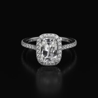 3.29 Ct. Sapphire Ring, 18K White Gold 1