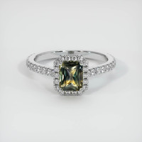 0.97 Ct. Sapphire Ring, 18K White Gold 1