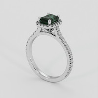1.40 Ct. Bluish Green Sapphire Ring, 18K White Gold 2