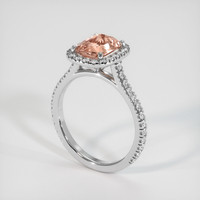 2.17 Ct. Peach Sapphire Ring, 18K White Gold 2