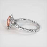 2.17 Ct. Peach Sapphire Ring, 18K White Gold 4