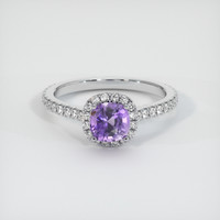 1.06 Ct. Purple Sapphire Ring, 18K White Gold 1