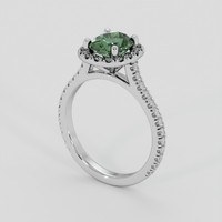 1.40 Ct. Green Sapphire Ring, 18K White Gold 2